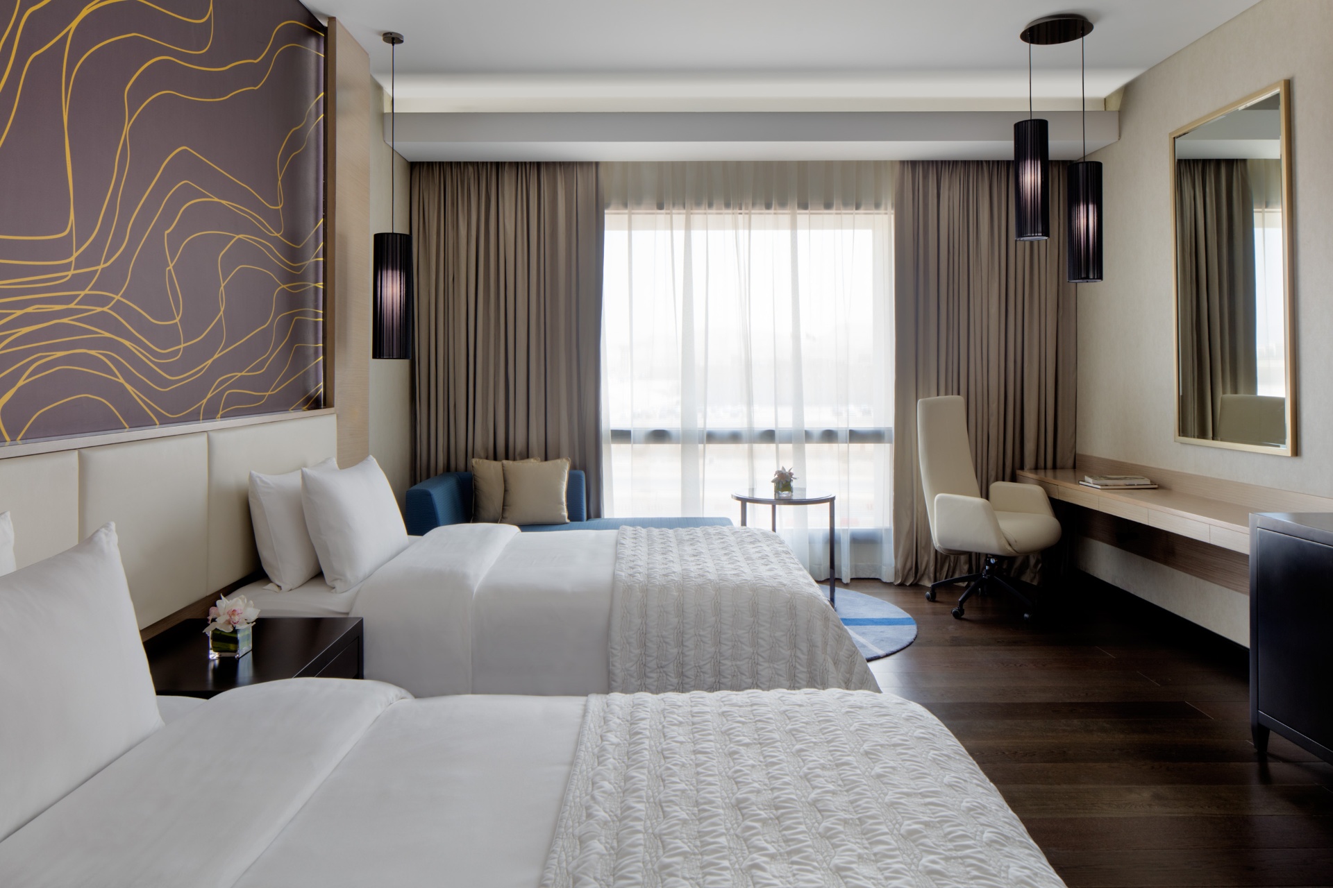 Completed hotel public area photographed empty prior to launch